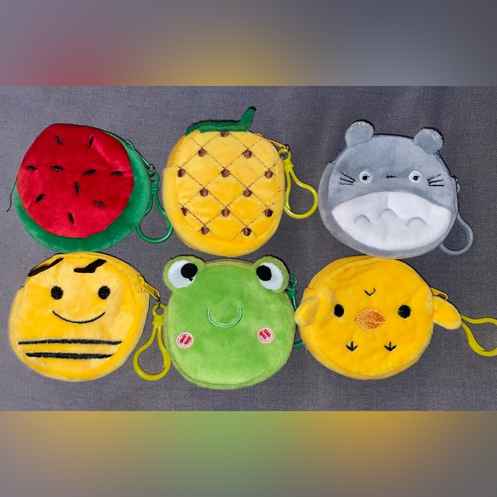6 COIN POUCHES WITH CLIP
